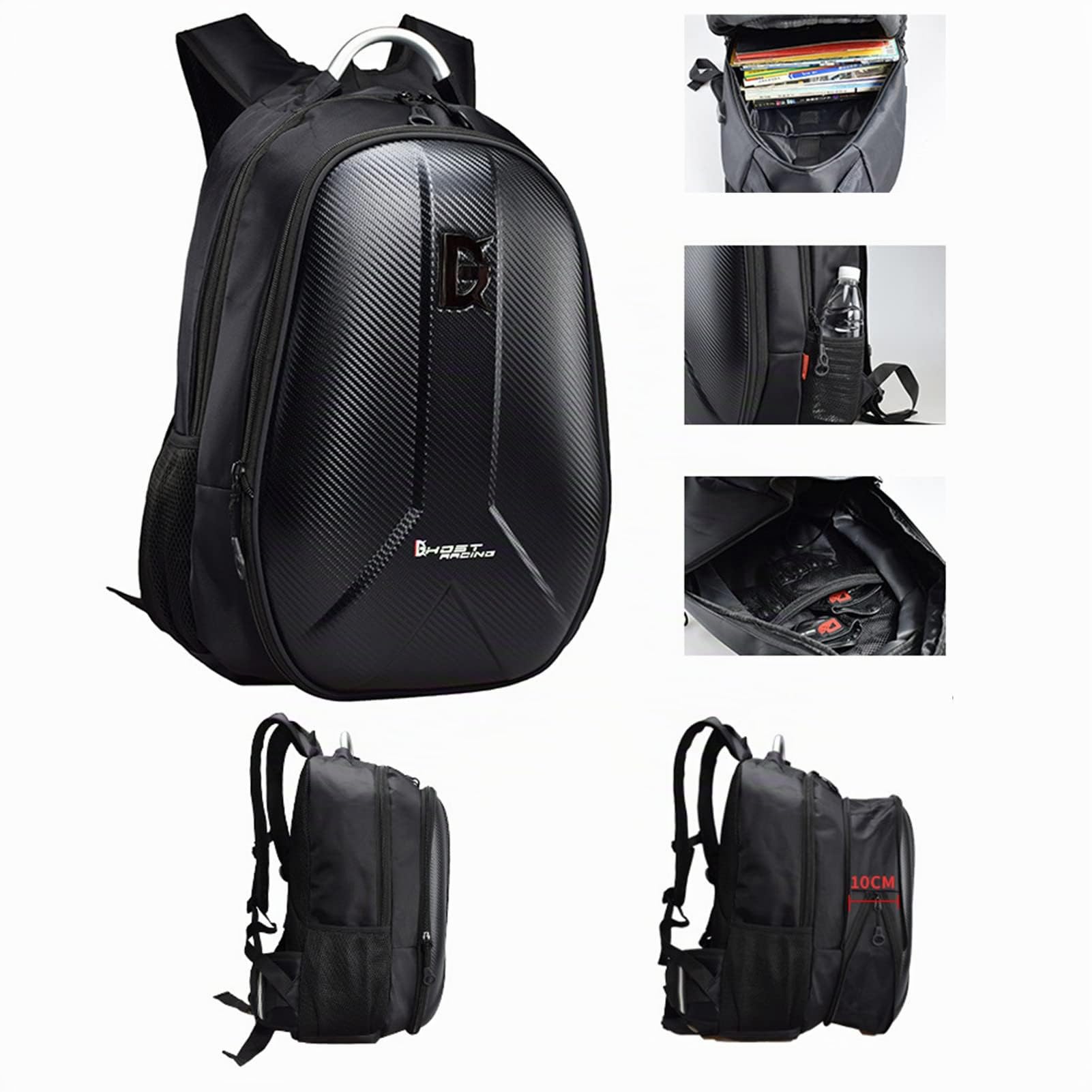 Sac à Dos De Moto Sac étanche Sac à Dos à Coque Dure Casque De Moto Grand Sac Hommes Voyage Camping équitation Stockage (Givré)