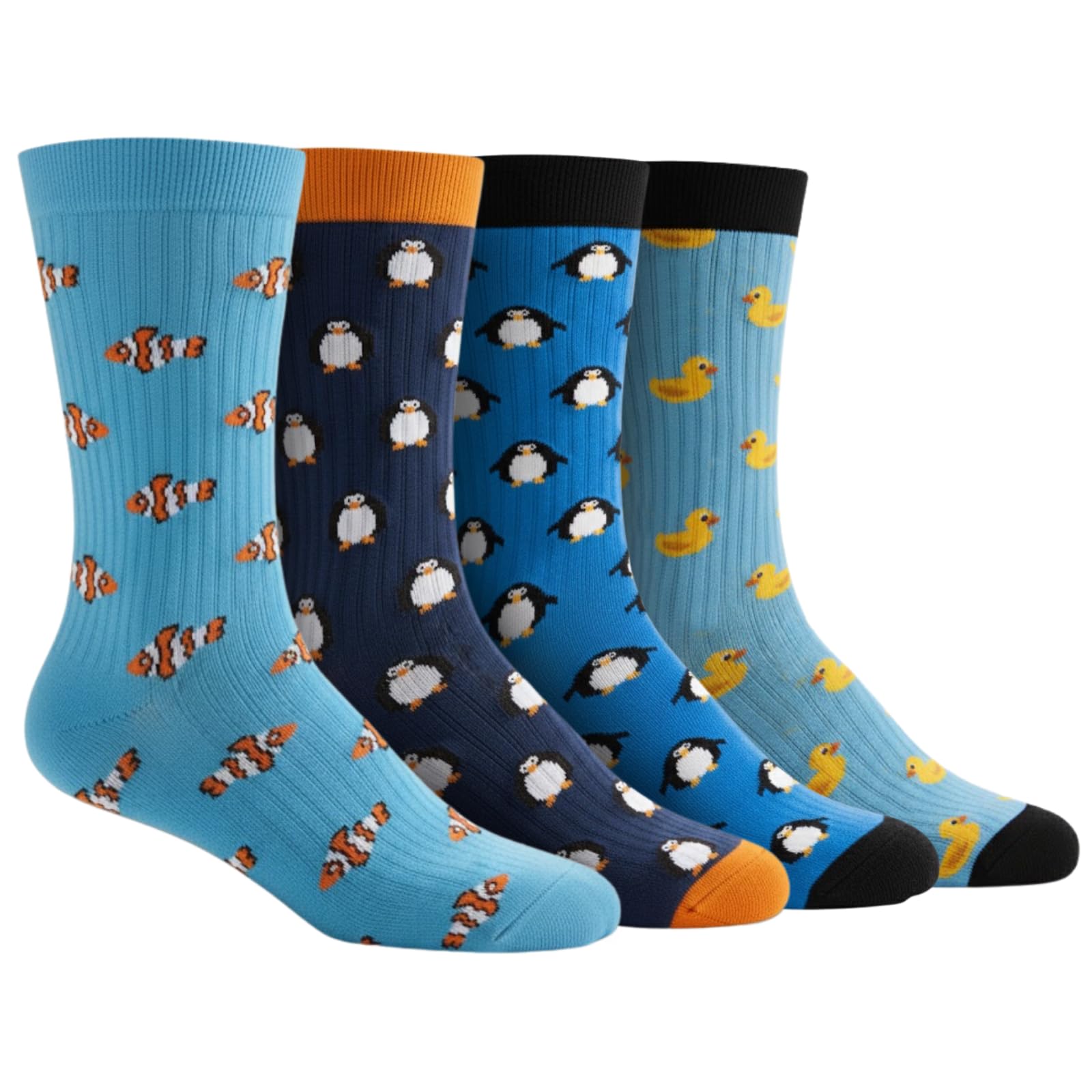 Swole Panda Unisex Duck & Penguin Bamboo Sock Bundle - Four Pairs