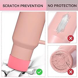 2PCS for Stanley Boot, Silicone Bottom for Quencher Adventure 40oz 30oz IceFlow 20oz 30oz Bottle&for Hydroflask Tumbler 12-24oz for Stanley Cup Accessories Avoid Scratches&Noise