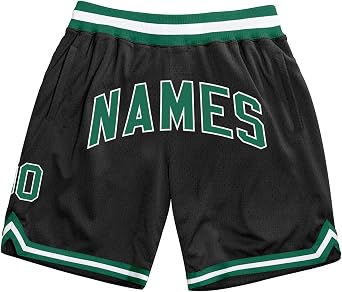 Fanscustom Custom Basketball Shorts Personalized Knit Rib Sports Shorts with Pockets Stitched Name and Number