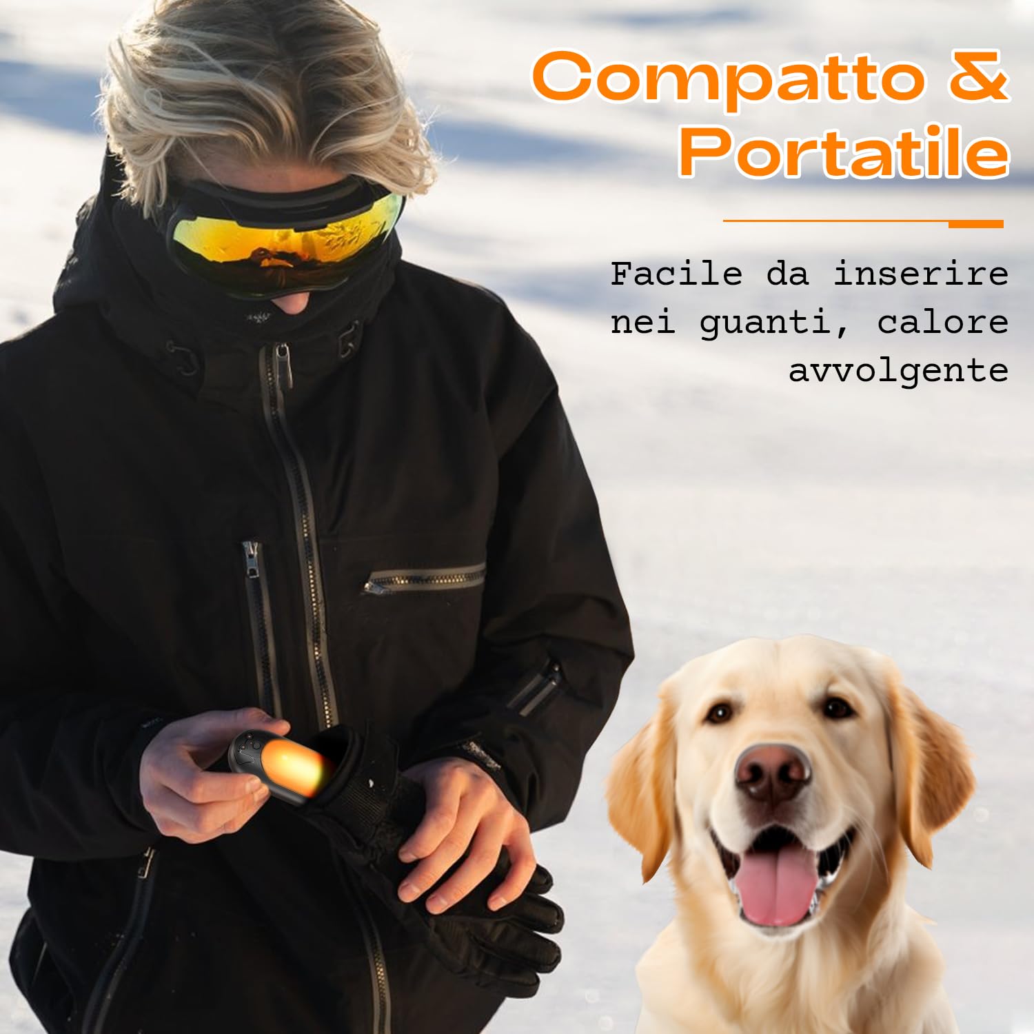 Lepwings Scaldamani ricaricabili 2 pezzi, batteria 6000 mAh a lunga durata, riscaldamento elettrico a 3 livelli, regalo invernale per uomini e donne, ideale per golf, caccia, escursionismo, attività