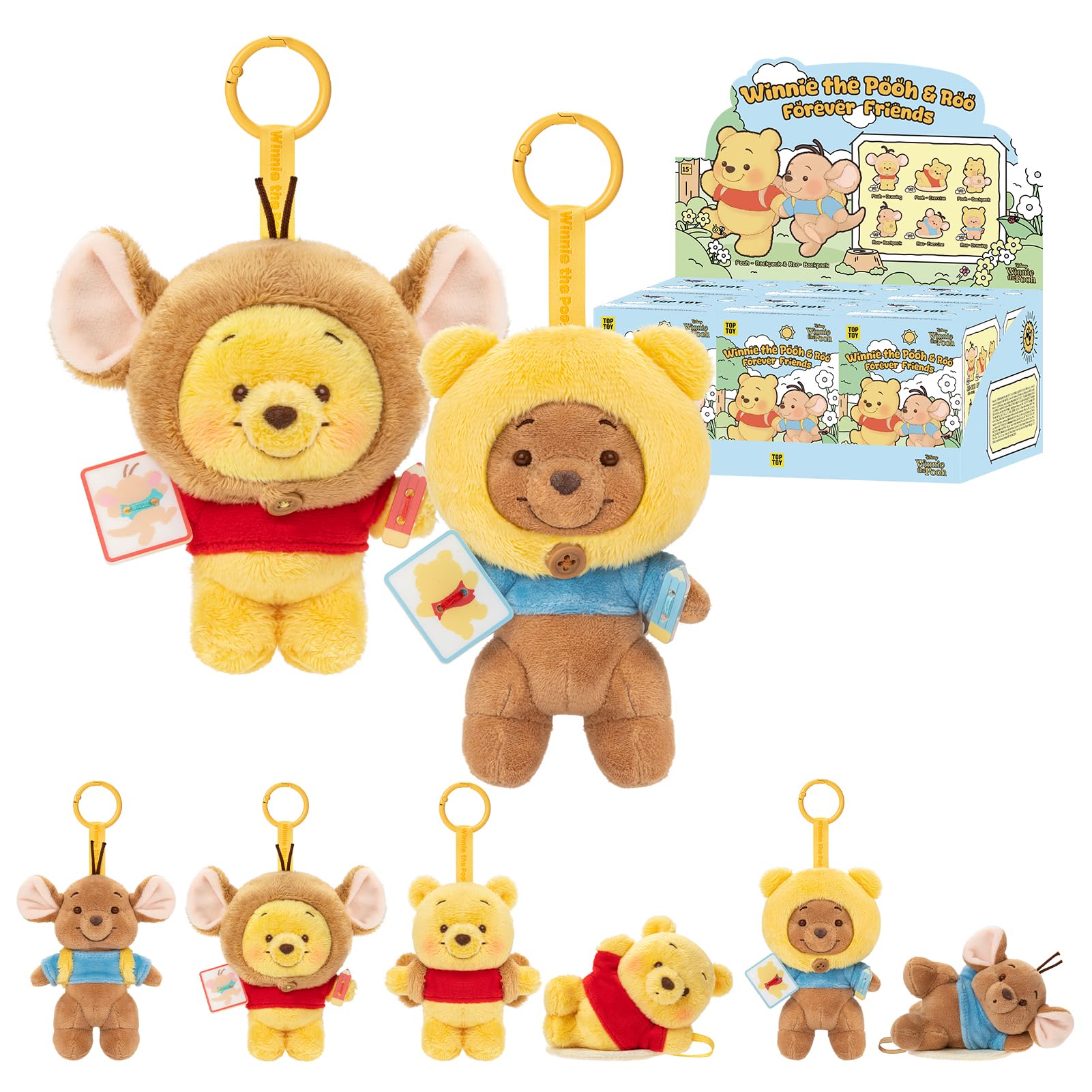 TOP TOY Disney Pooh and Roo "Good Friends" Plush Toys Series [Assorted Box 6 Pieces] Gacha Gacha Blind Box Figure Plastic Model Premium Soft Vinyl Toy Birthday Present Disney Christmas Gift : Toys & G
