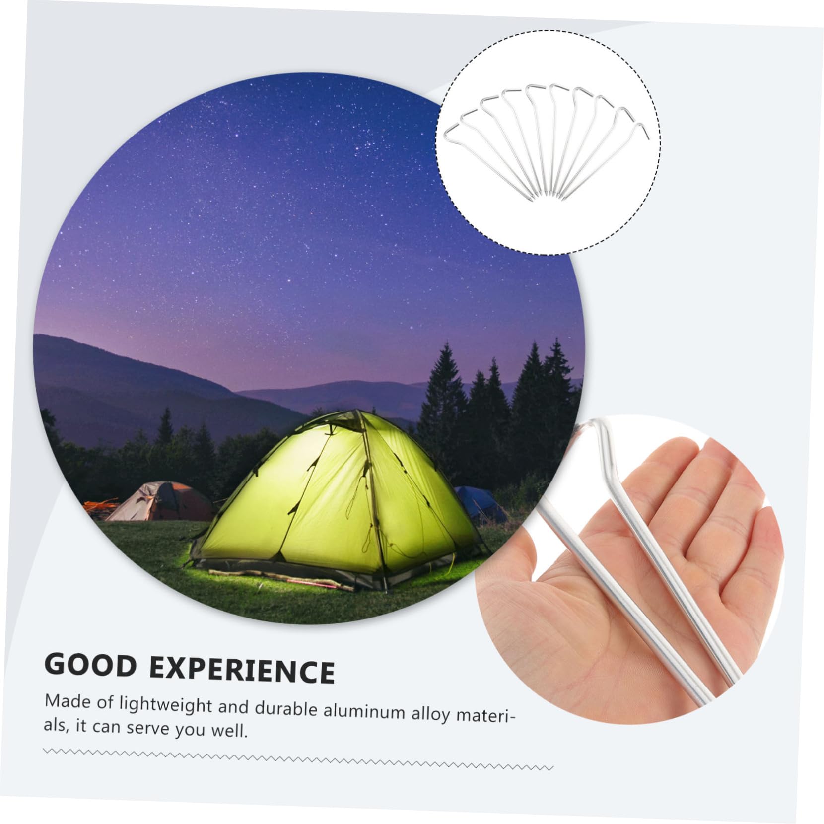 BESPORTBLE 5sätze Aluminium Camping Heringe Wiederverwendbare Sand Und Bodenanker Für Zelte Und Outdoor-aktivitäten Und Leicht Mit Tragetasche