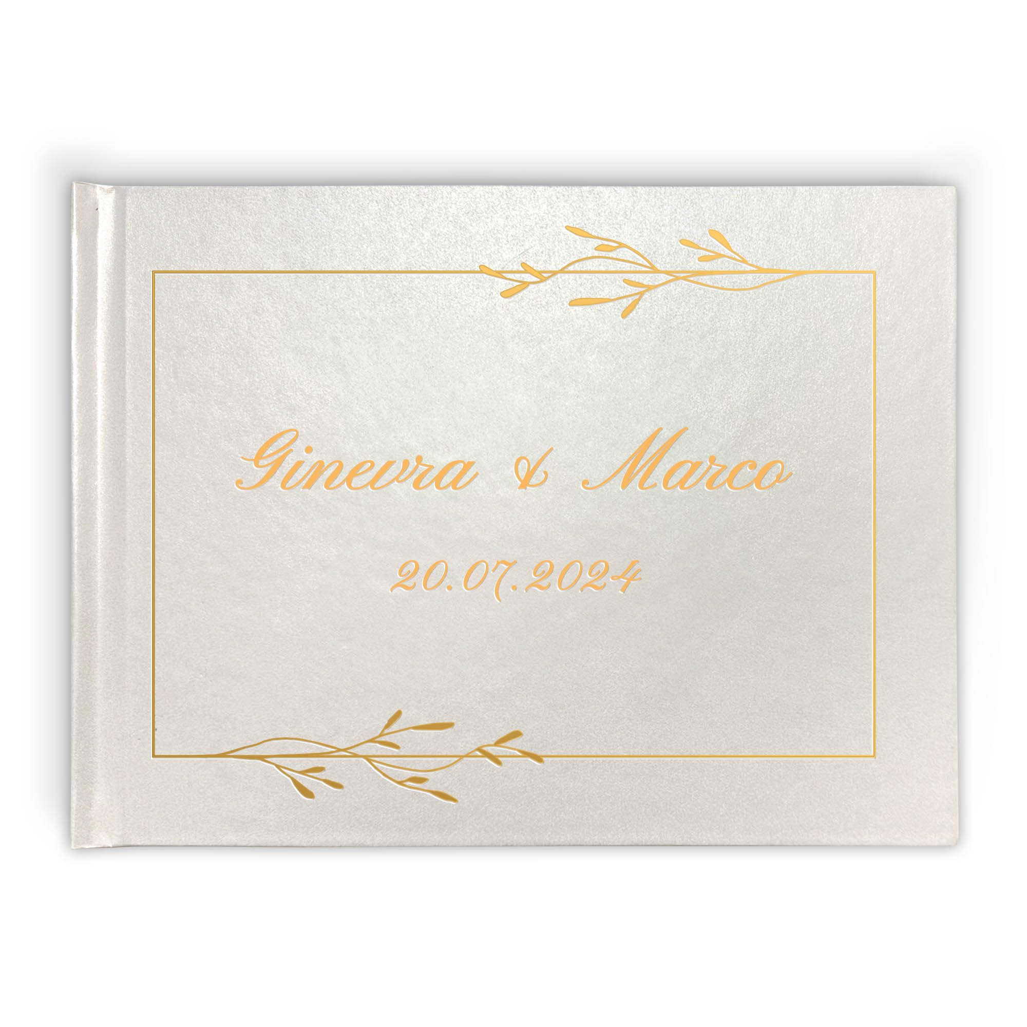 PHOTOCITY Libro degli Ospiti Matrimonio, Guest Book Matrimonio Personalizzato, Copertina Rigida Personalizzabile con Effetto 3D, Interno Bianco per Le dediche (Matrimonio/Anniversario)