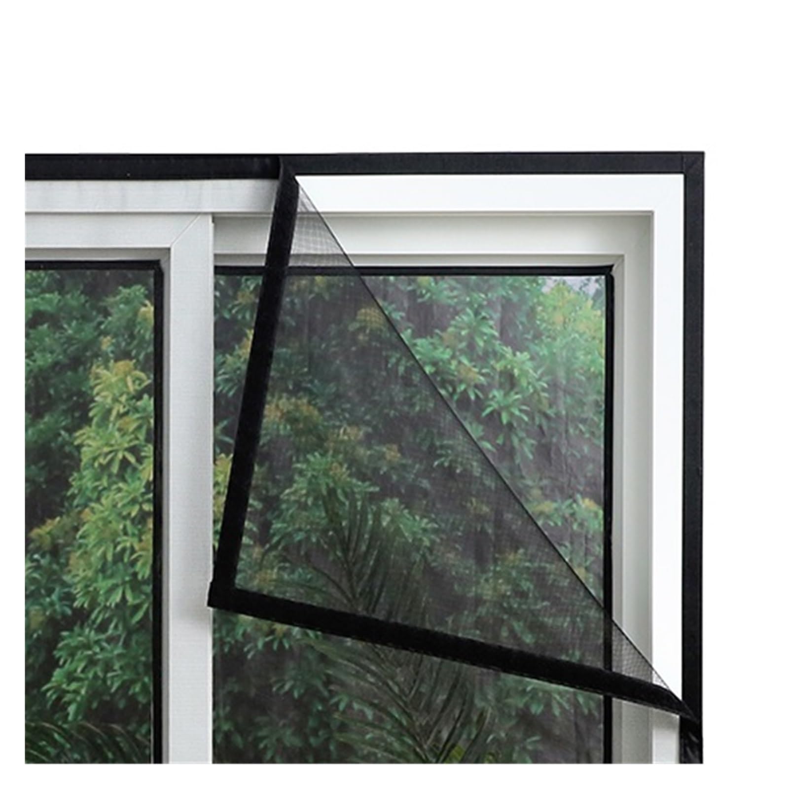 Supkancl Black Net Black Edge 1Pc Self-Adhesive Reusable Mosquito Nets For Windows Anti-Mosquito Window Screen Tulle Mesh Curtain(,60Cm X 120Cm)