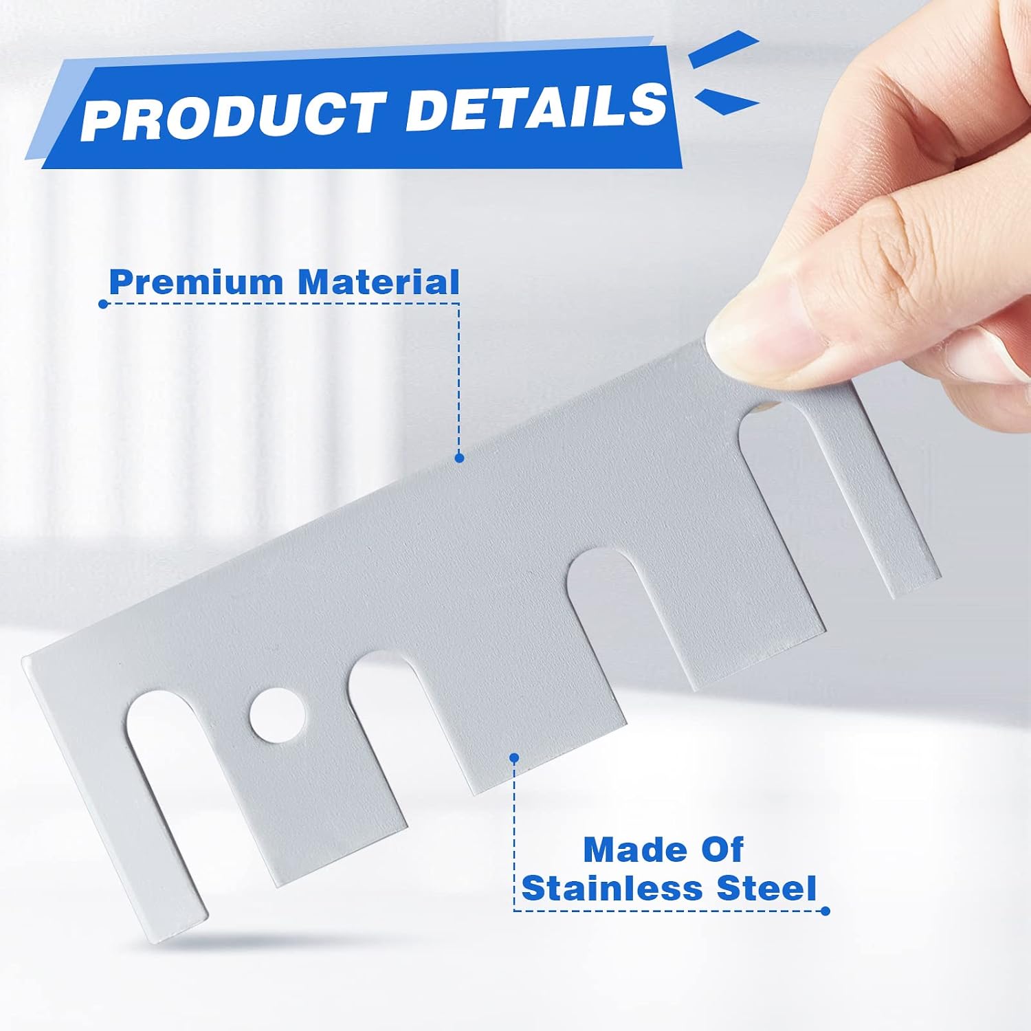 Ferraycle Door Hinge Shims Bulk 16 Gauge Stainless Steel Hinge Spacer with Coated Finish 4-1/2" x 1-5/8" Metal Door Hole Filler Plates for Repair Kit(10 Pack)