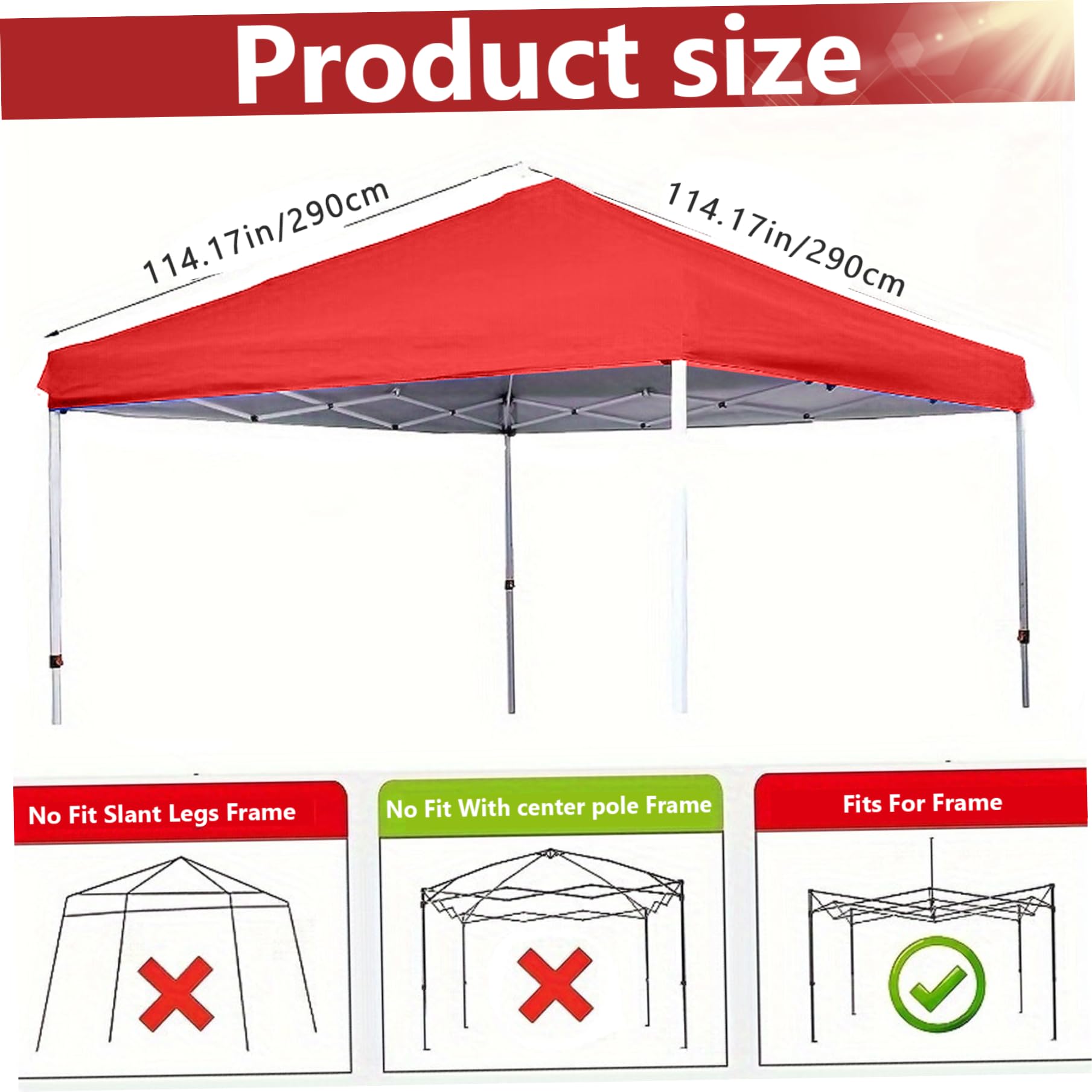 10 X 10 Gazebo Replacement Canopy Cover 10x10 Heavy Duty Pop Up
