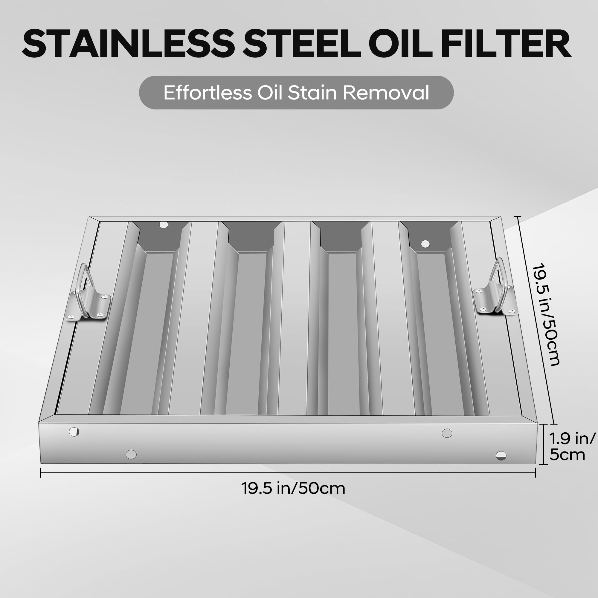 GarveeLife - Filtros (acero inoxidable, 430, antigrasa, 49,5 x 62,2 cm)