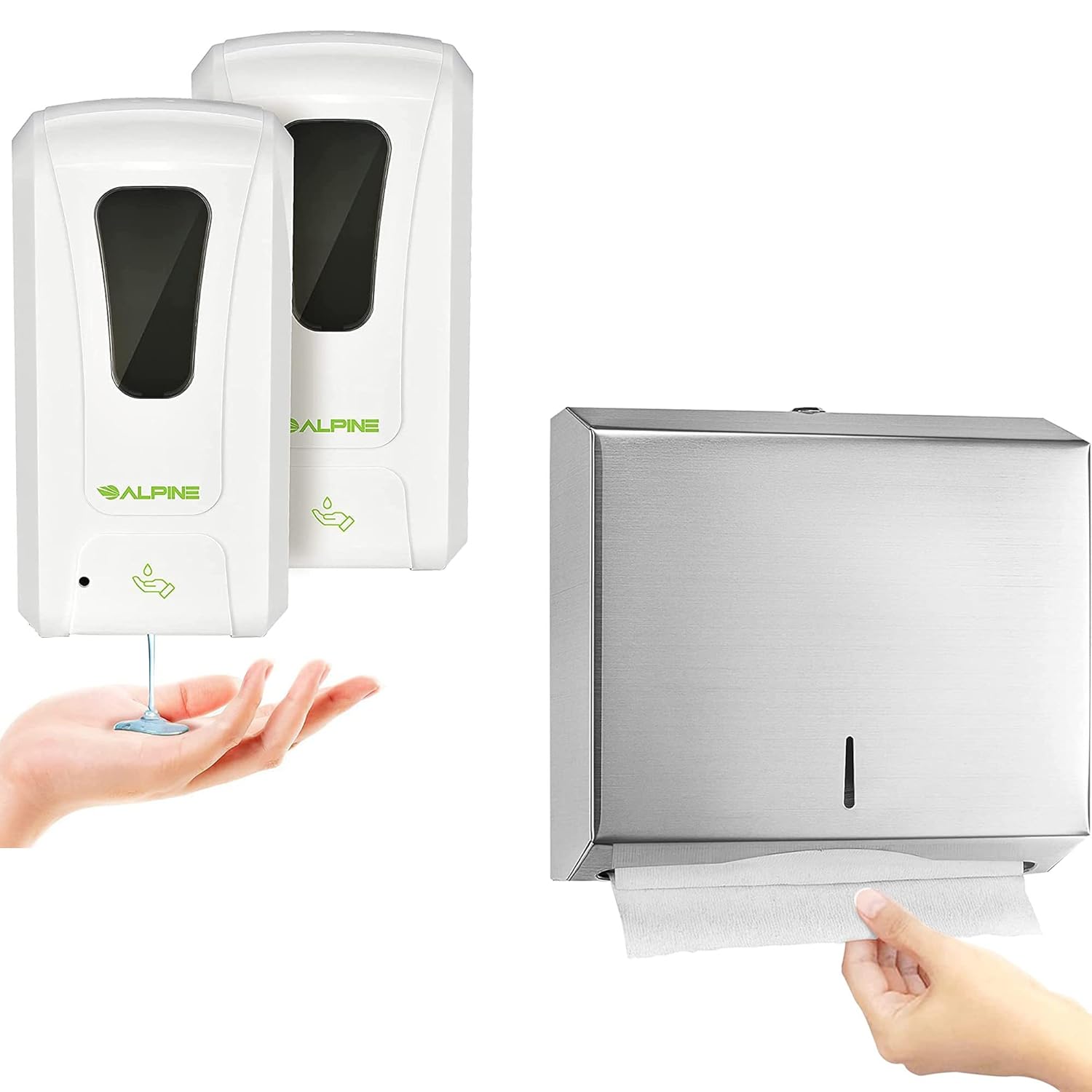 Alpine Automatic Hand Sanitizer Dispenser (Pack of 2) & Alpine
