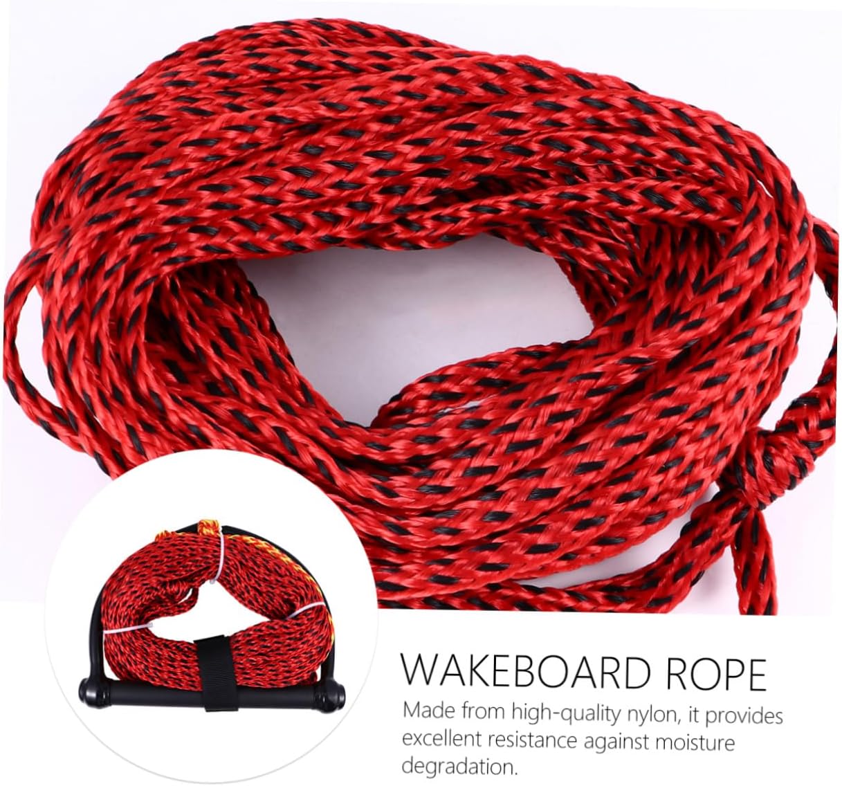 NOLITOY Black Handle Water Ski Rope for Boating Lightweight Wakeboard Kneeboard Tow Rope with Strong Grip High Abrasion and UV Resistant Bright Color for Water Sports Random Color