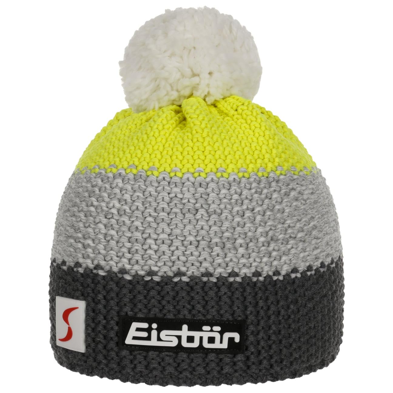 Eisbär Star Skipool Kids Beanie Hat ski (One Size - Grey-Yellow)