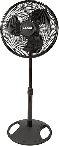Miniatura 8 de Lasko 1646 - Ventilador de pedestal oscilante y ajustable con temporizador y control remoto para uso en interiores, dormitorio, sala de estar,