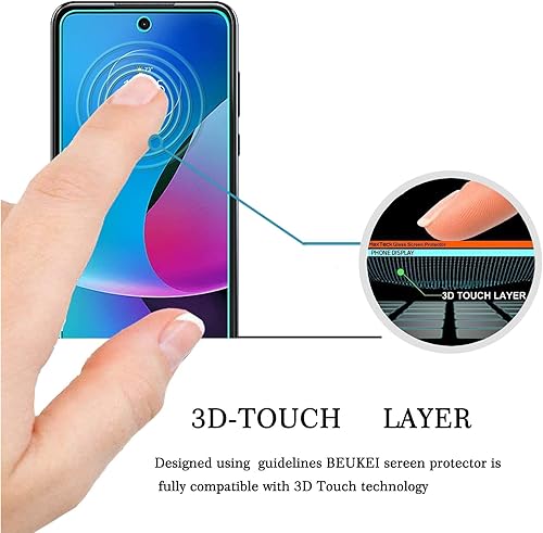 Miniatura 2 de Protector de pantalla de vidrio templado compatible con Motorola Moto G Play (2023), sensible al tacto, compatible con fundas, dureza 9H (paquete de