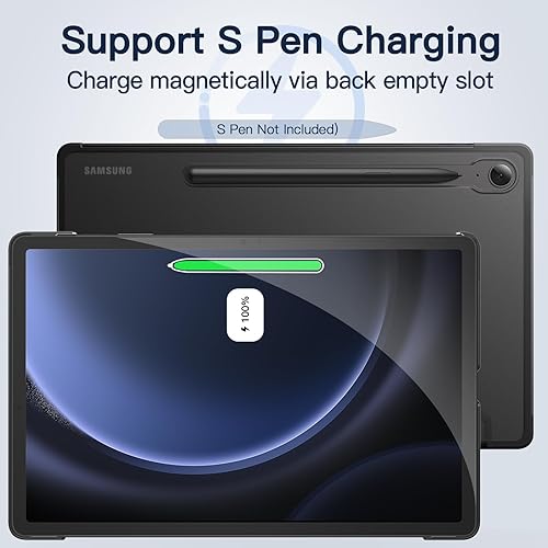 Miniatura 4 de JETech Case for Samsung Galaxy Tab S9 FE 10.9-Inch, Slim Translucent Back Tri-Fold Stand Protective Tablet Cover, Support S Pen Charging, Auto