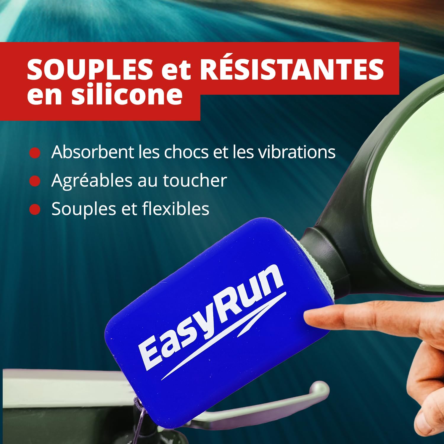 Support Télépéage Moto en Silicone Compatible Ulys, Bip&Go, Fulli, Liber-t – Étui Splash Resistant avec Sangles Réglables – Porte Badge Autoroute Moto (Bleu)