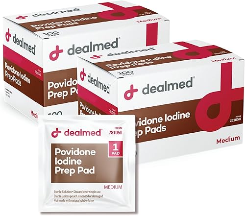 Miniatura 3 de Dealmed Povidone Yodine Prep Pad 10% - Paquetes sellados individualmente, perfectos para el cuidado de heridas y botiquines portátiles de primeros