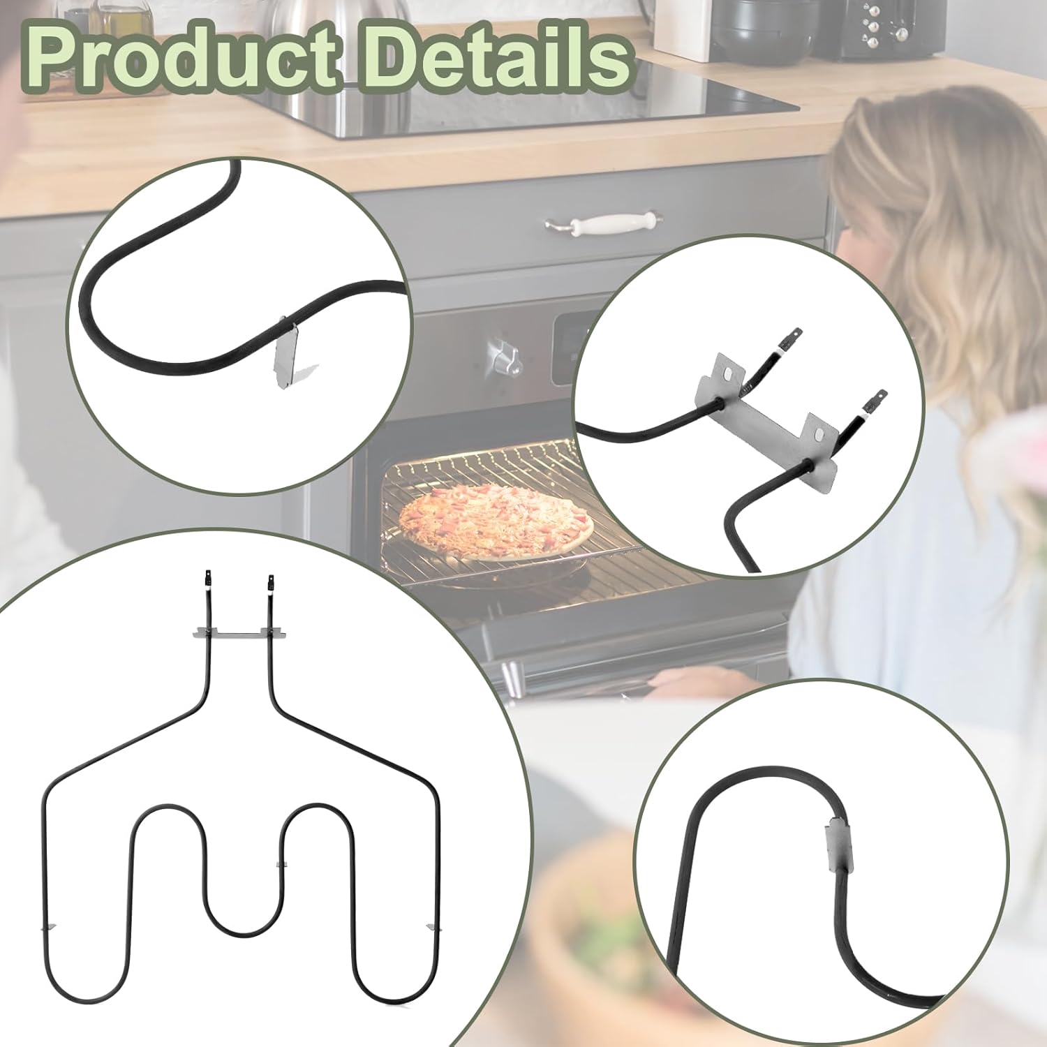 WB44T10011 Oven Heating Element Compatible for Spectra Oven,Oven Replacement Parts,3410W Stove Element Replacement