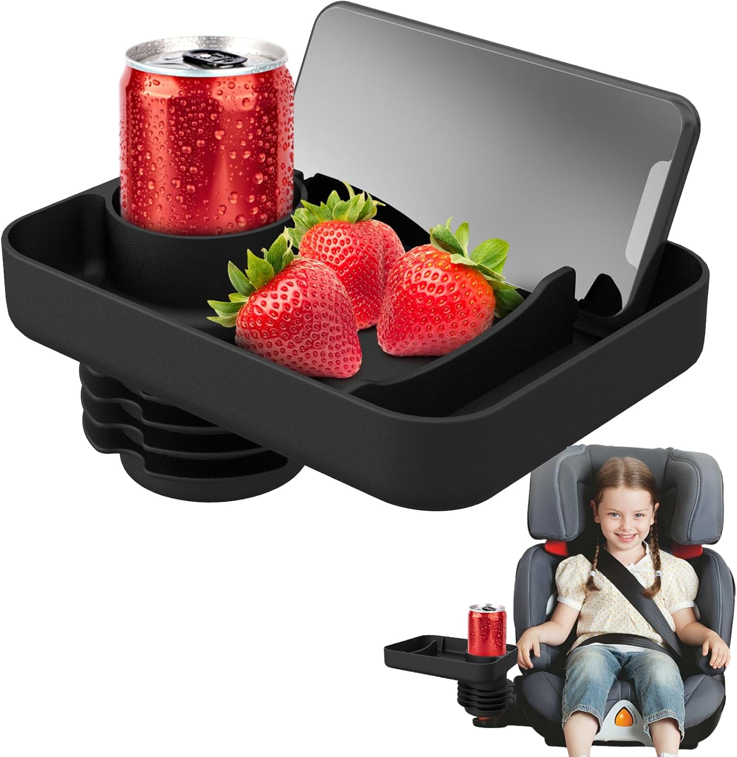 Palksky Car Seat Cup Holder Snack Tray, Car Seat Food Snack