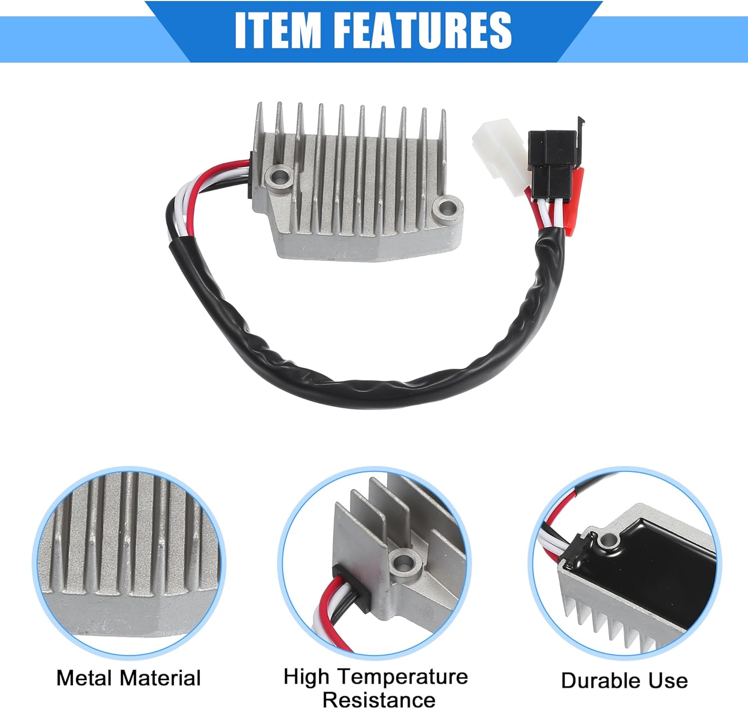 Motorcycle Rectifier Voltage Regulator Compatible for Yamaha VMX1200 V-MAX 1200 1996-2007, Durable Metal Silver Tone
