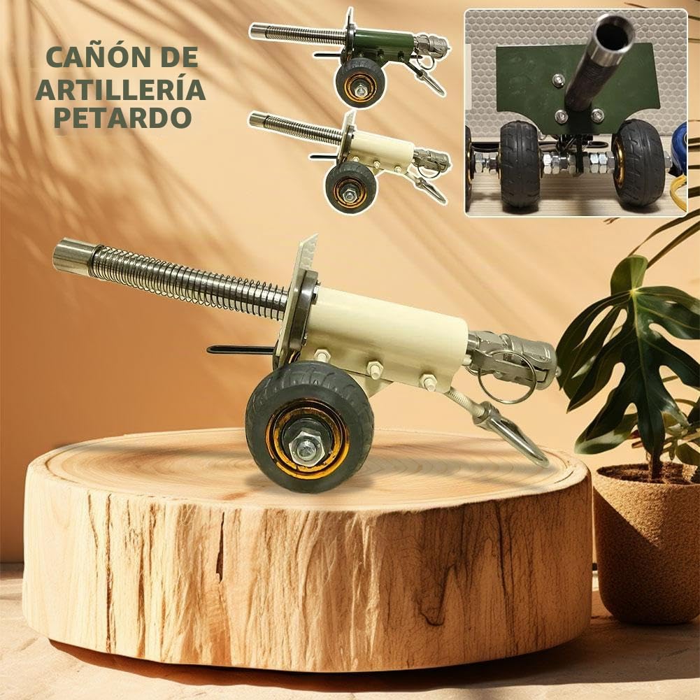 Cañón de artillería de petardo, mini cañón de acero, adornos de colección de modelo militar, modelo de cañón de acero, lanzador de petardos, decoración de escritorio y coleccionables