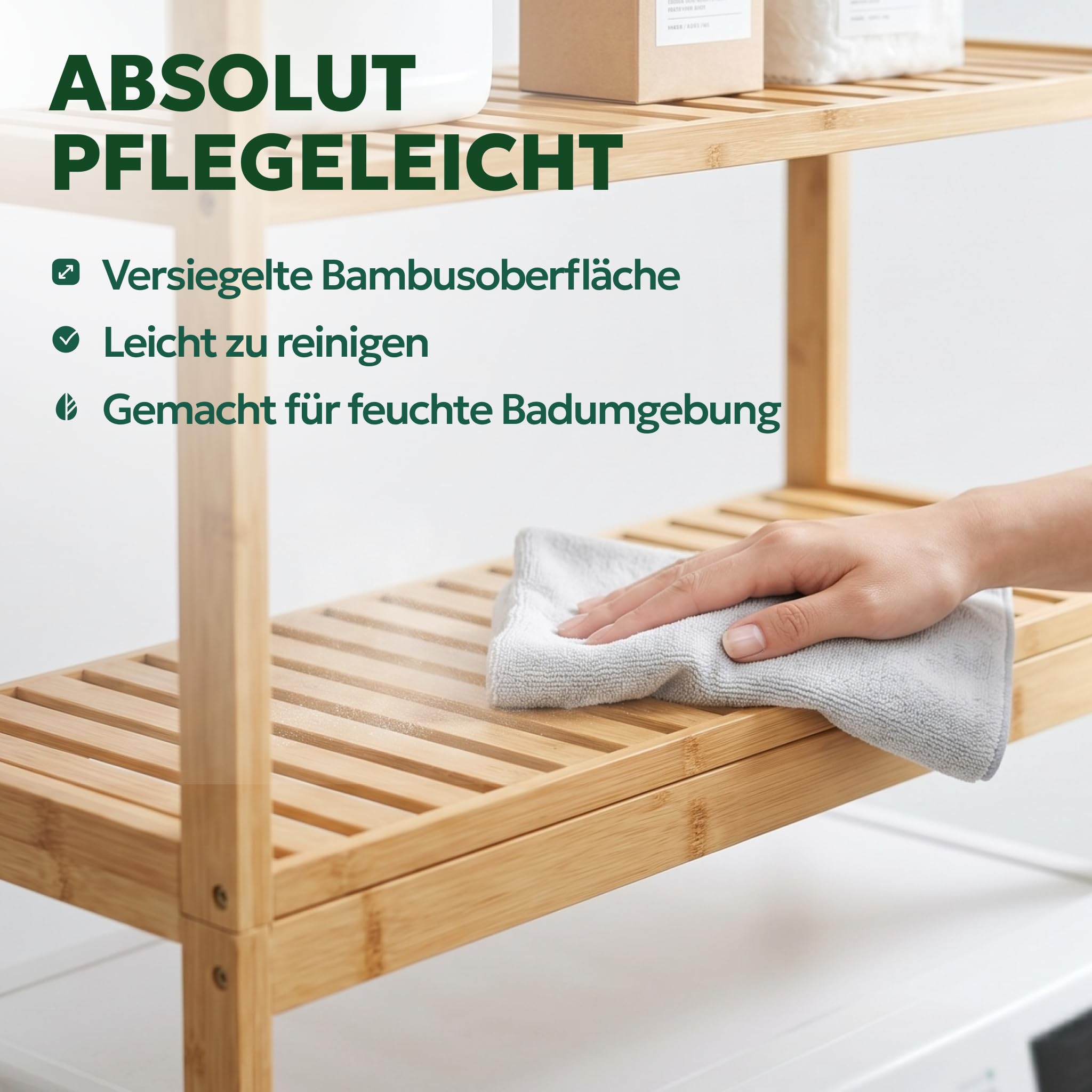 Waschmaschinenschrank Bambus - Waschmaschinenregal Überbau - Toilettenregal | MY FAT GORILLA Waschmaschinenschrank Bambus Überbau 3 Ebenen – Waschmaschinenregal Holz 66x26x170 cm Toilettenregal