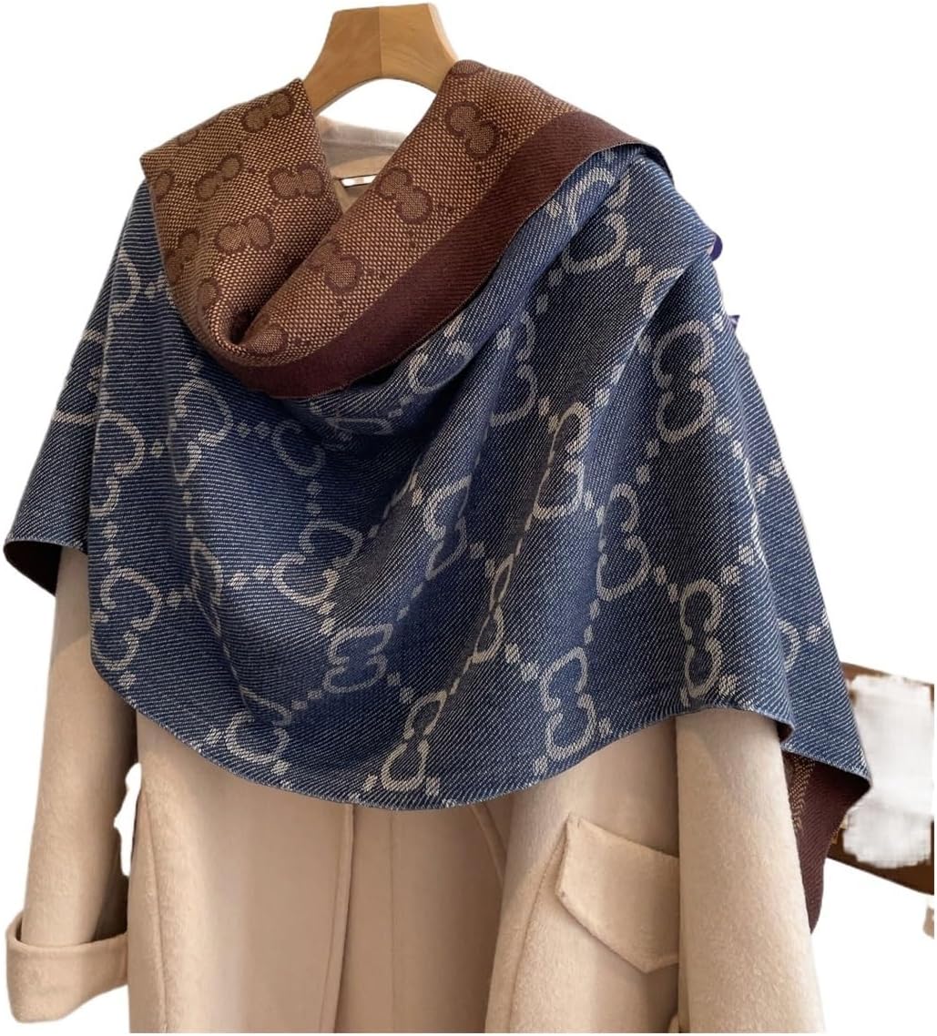 Winter Two-Sided Long Fringe Scarves Women Thicken Wrap Shawl Ladies Warm Scarf