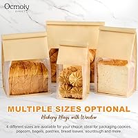 Vista 7 de Ocmoiy 50 Pack Small Cookie Bags with Window, 3.9x3.5x9.5 Inches Tin Tie Tab Lock Bakery Packaging Bag, Resealable Paper Pastry Bags for Homemade