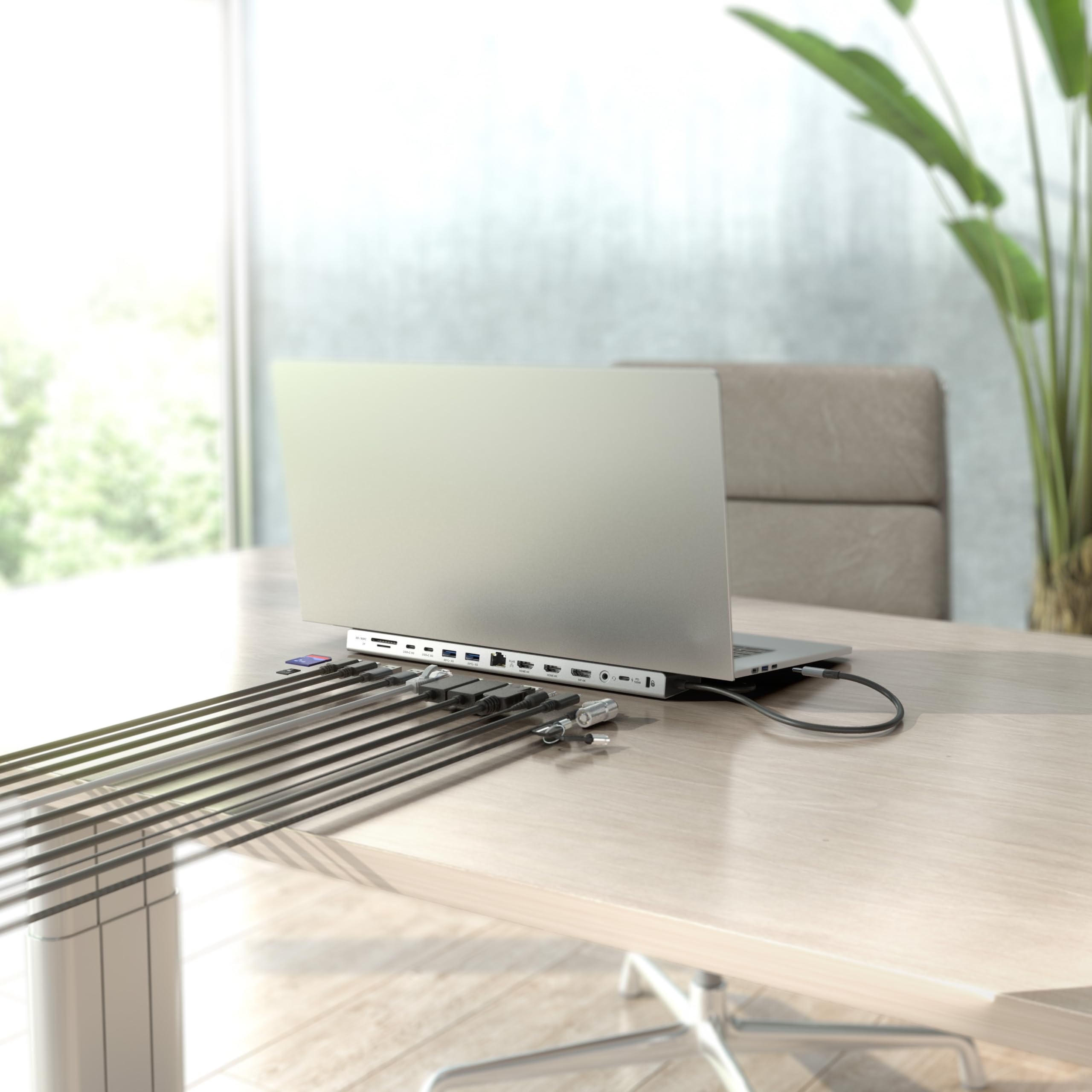 AISENS - USB-C Dock 13 EN 1, USB-C A 2xHDMI, 1xDISPLAYPORT, 1xRJ45, 3xUSB-A, 2xUSB-C, 1xUSB-C PD, 1xSD, 1xMICRO SD, 1xAUDIO, 1xRANURA Kensington, 30CM