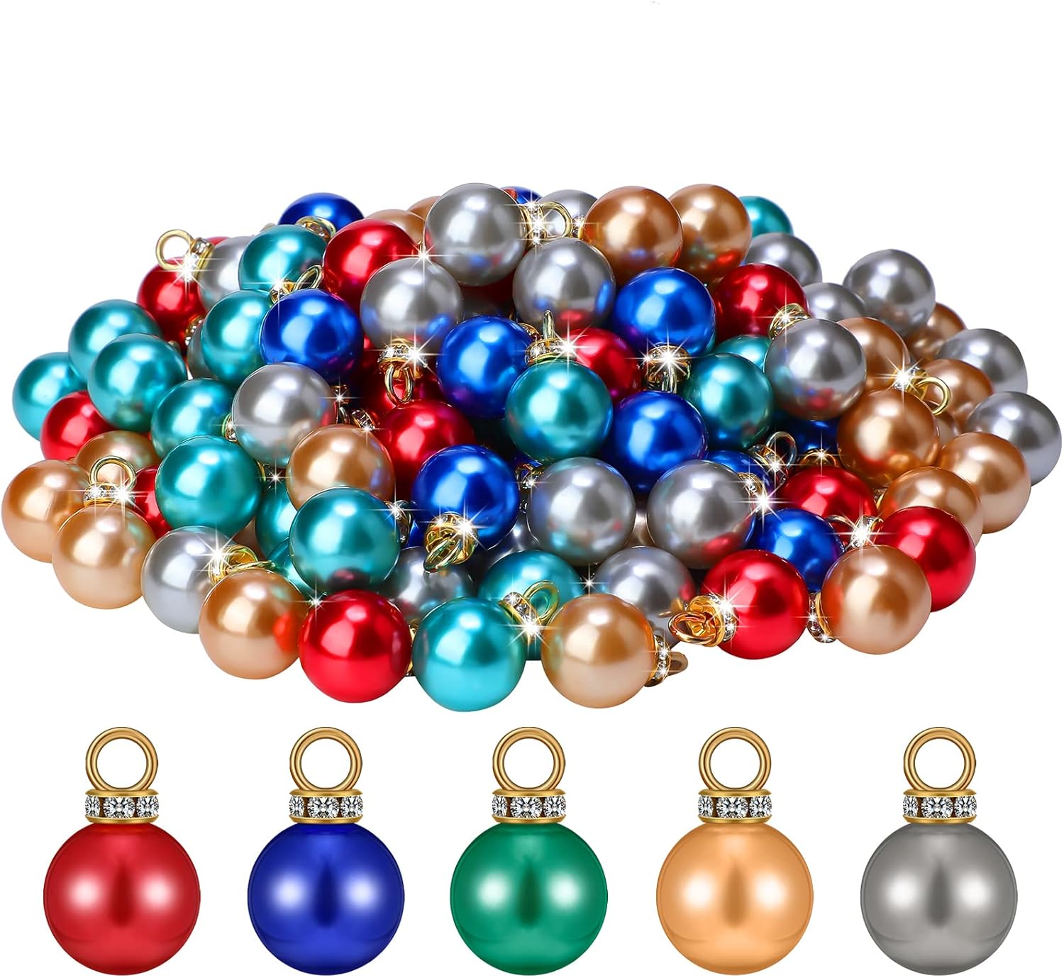 Mini Multicolor Christmas Ball Ornaments Small Vintage Ball