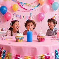 Vista 13 de Unscented 3x4 3x6 3x8 Inch Pink Pillar Candles, 3 Packs Dripless Long Lasting Large Solid Pastel Colored Different Sizes Cylinder Column Candles for