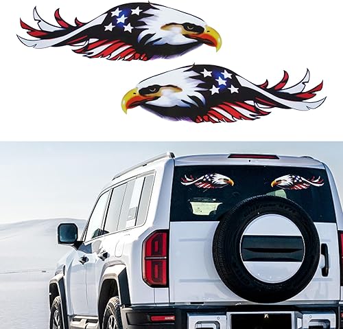 Calcomanía de bandera de águila con nosotros, calcomanía lateral para carrocería de automóvil, calcomanía reflectante decorativa para parachoques,