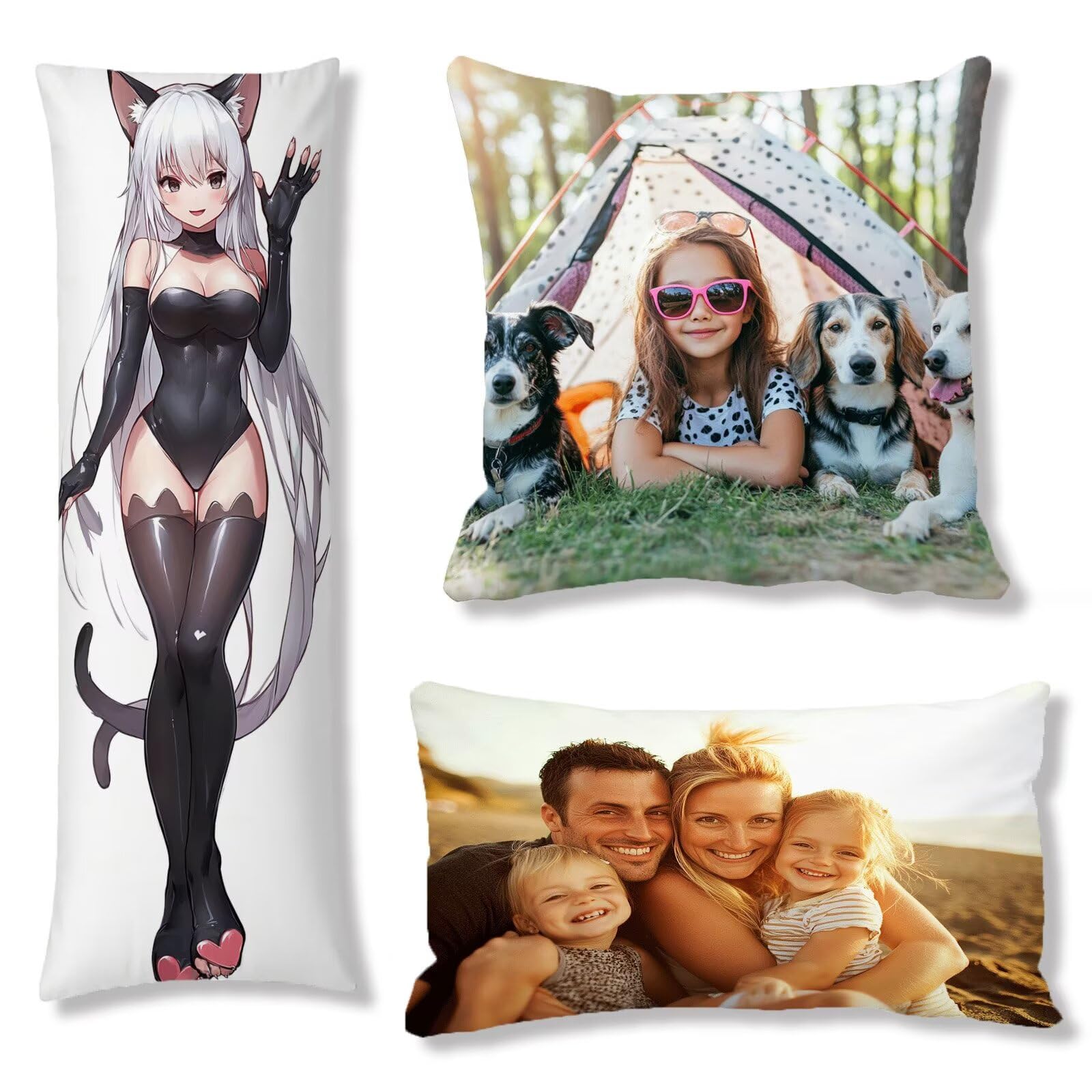 Coussin Personnalisé Photo, Housse Coussin 60x180 Avec Lmage / Texte,Cod128