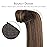 WENNALIFE Ponytail Hair Extension, 14 Inch 75g Dark Brown Mixed Chestnut Brown Ponytail Extension Human Hair Clip in Wrap Around Remy Human Hair Extension Hairpieces