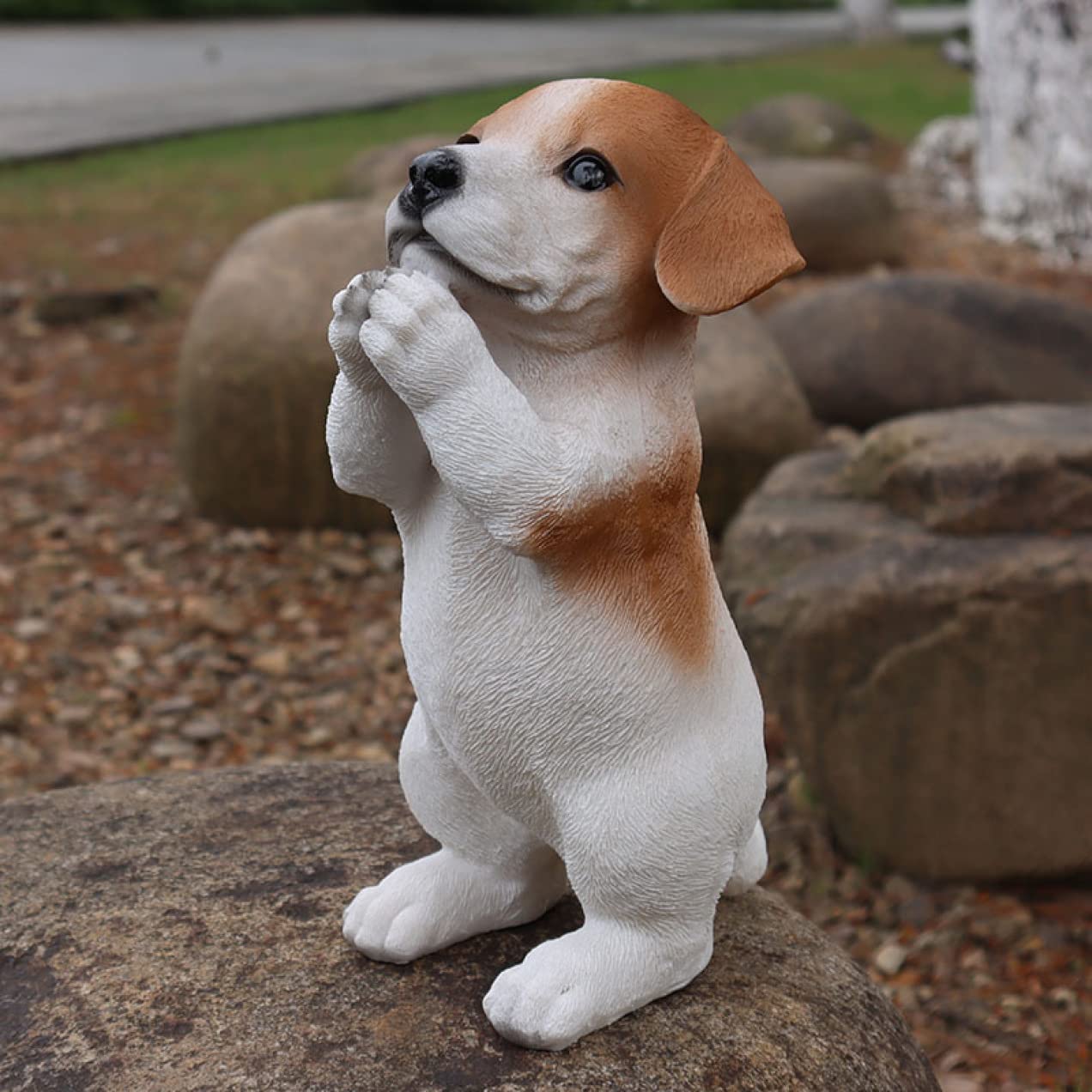 Amazon.co.jp: ガーデンオーナメント 犬 犬置き物リアル 置物 樹脂 