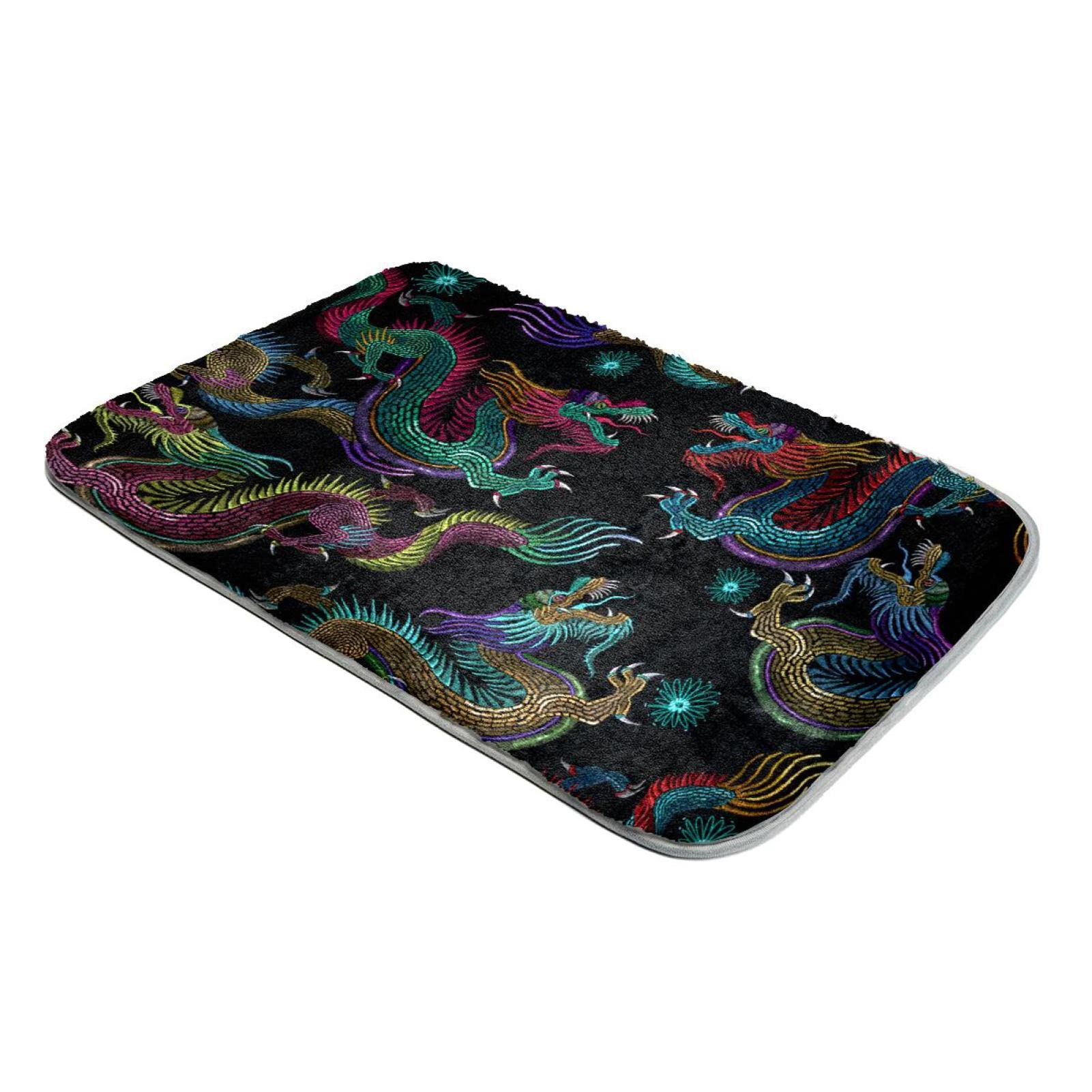 Tapis en peluche ultra doux dragon chinois tapis poils longs salon grand confort