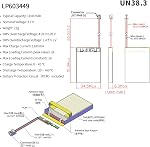 EEMB 3.7V 1100mAh 603449 Batterie rechargeable Lithium Polymer ion avec JST Connecteur.Mettez sur l'appareil Polarity correspond avec les batteries avant achat!!!