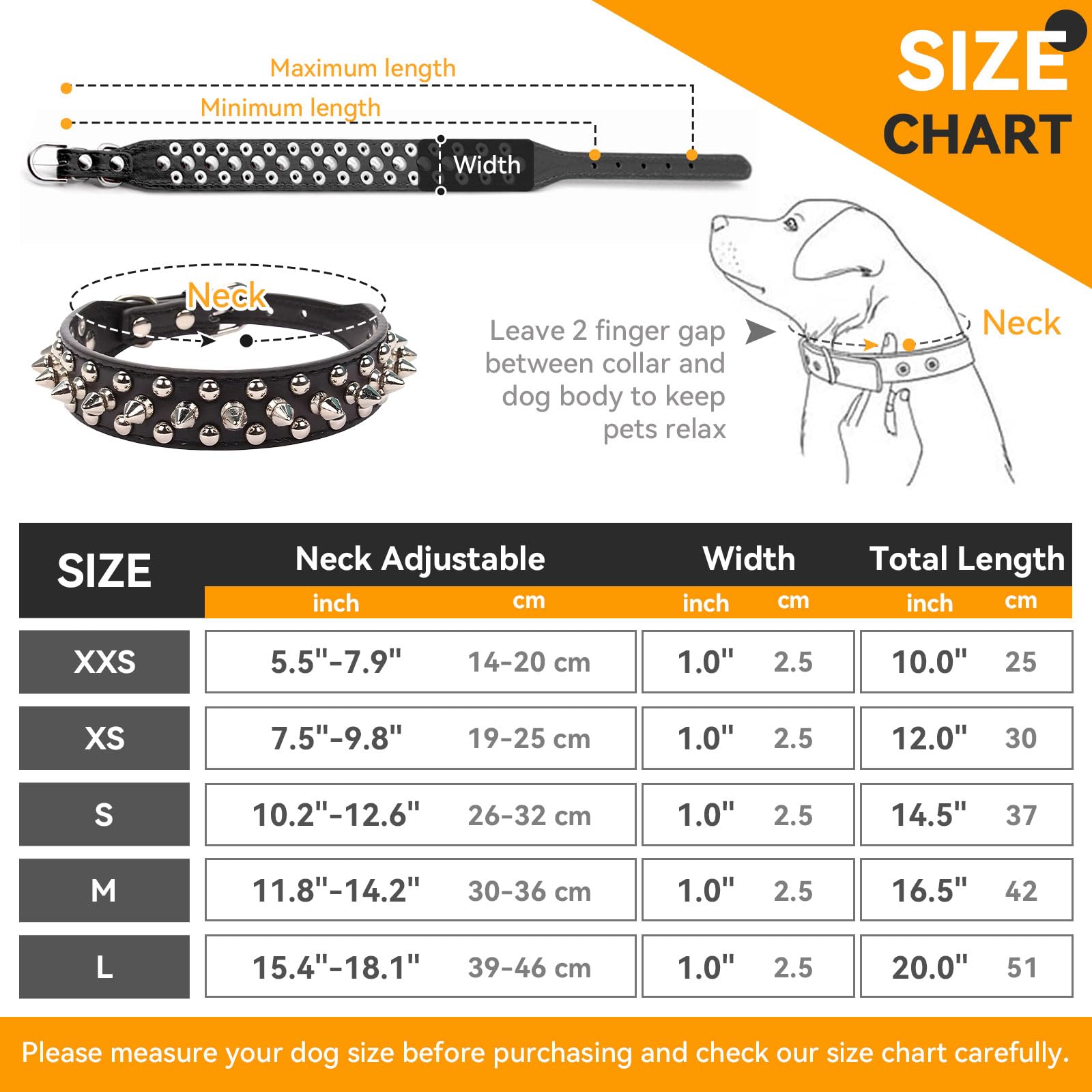Spiked Hundehalsband Aus PU-Leder – Verstellbar, Mit Nieten, Dunkelblau, Größe M