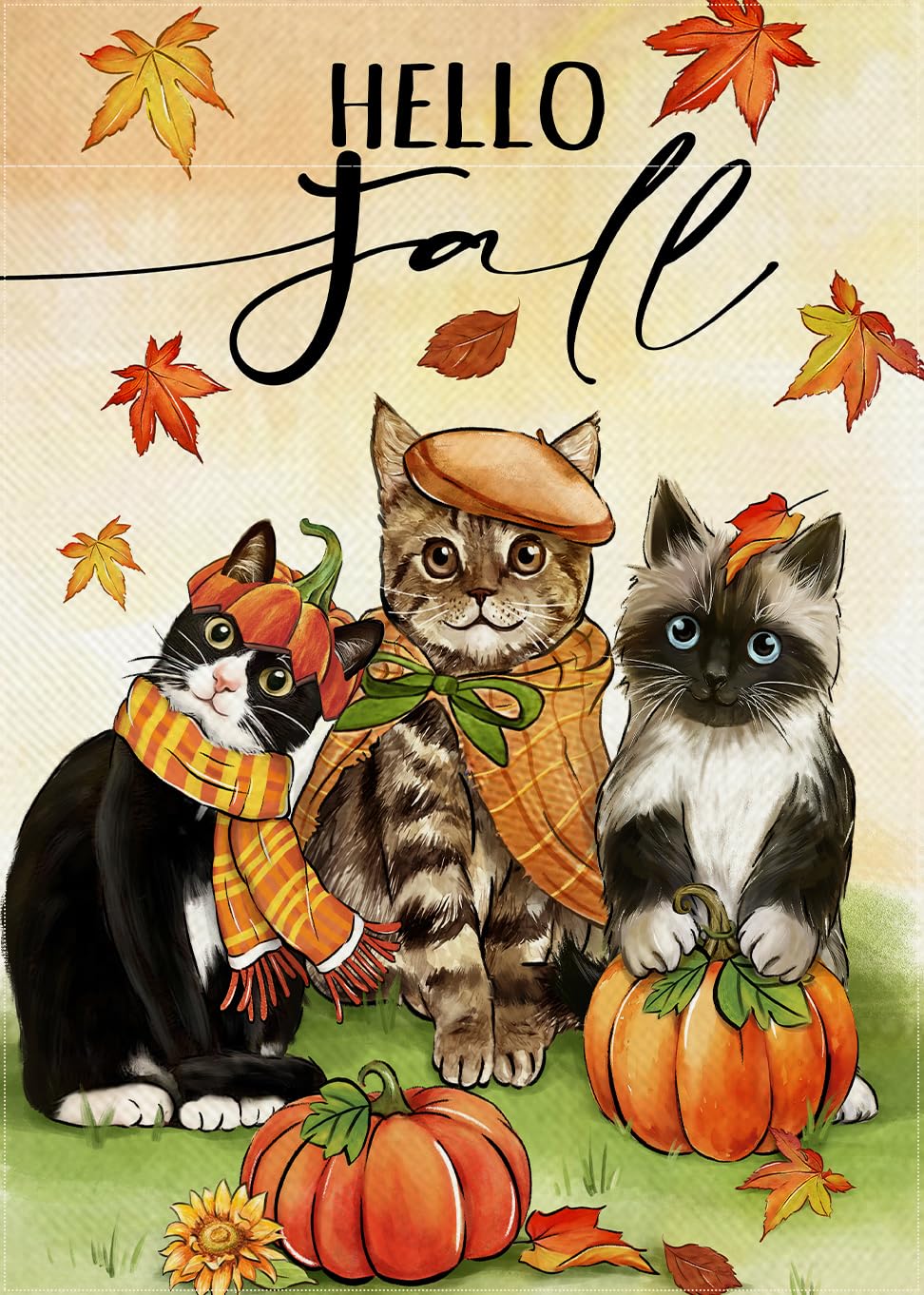 Amazon.com : Covido Hello Fall Cat Decorative Garden Flag