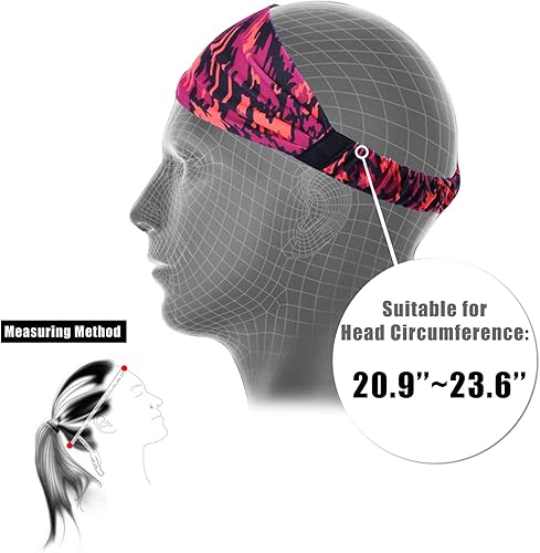 Miniatura 3 de Obacle Diademas para hombres y mujeres, bandas para el sudor, antideslizantes, transpirables, duraderas, para deportes al aire libre, entrenamiento