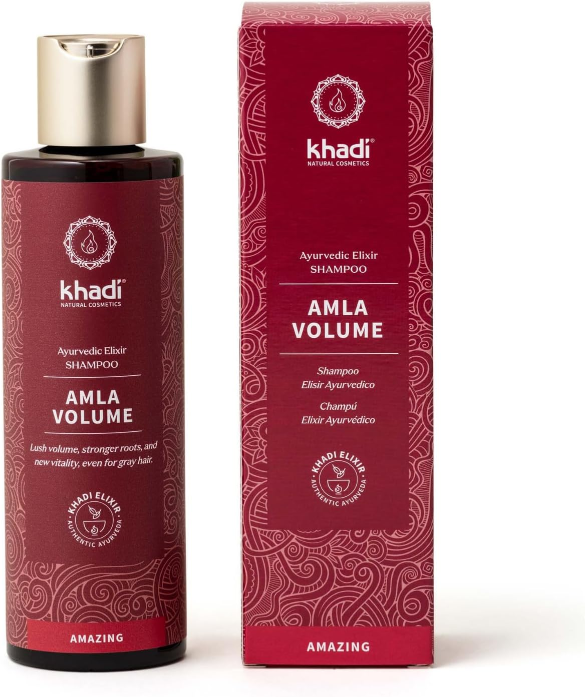 AMLA VOLUME Ayurvedic Shampoo, 100% Certified Natural Cosmetics, strong hair & volume through strong hair roots, promotes hair growth, Vegan hair care, Natural cosmetics 200ml