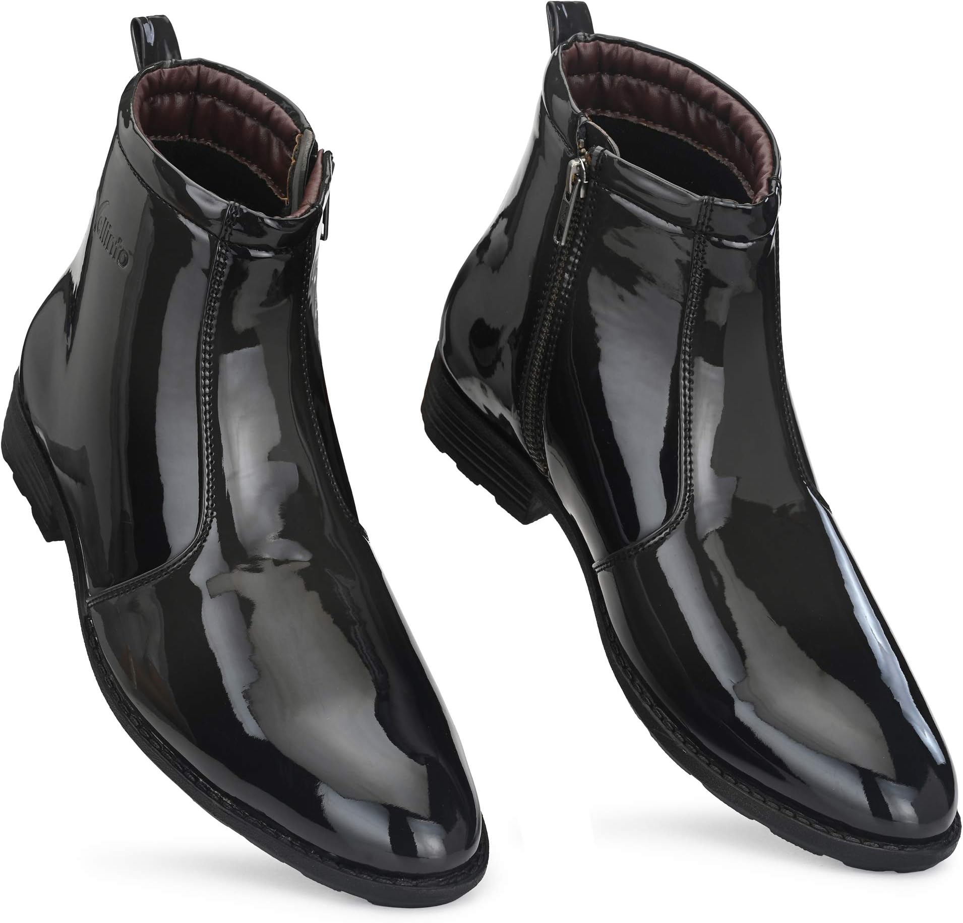 Royal Look Shoes for Men ll Casual Shoes for Men ll Latest Patent Leather Zip/Chain Boots for Men