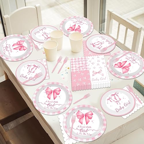 Miniatura 236 de 96 piezas de suministros de fiesta de cumpleaños florales de cumpleaños, platos de papel, servilletas, flores de oro rosa, decoraciones de fiesta