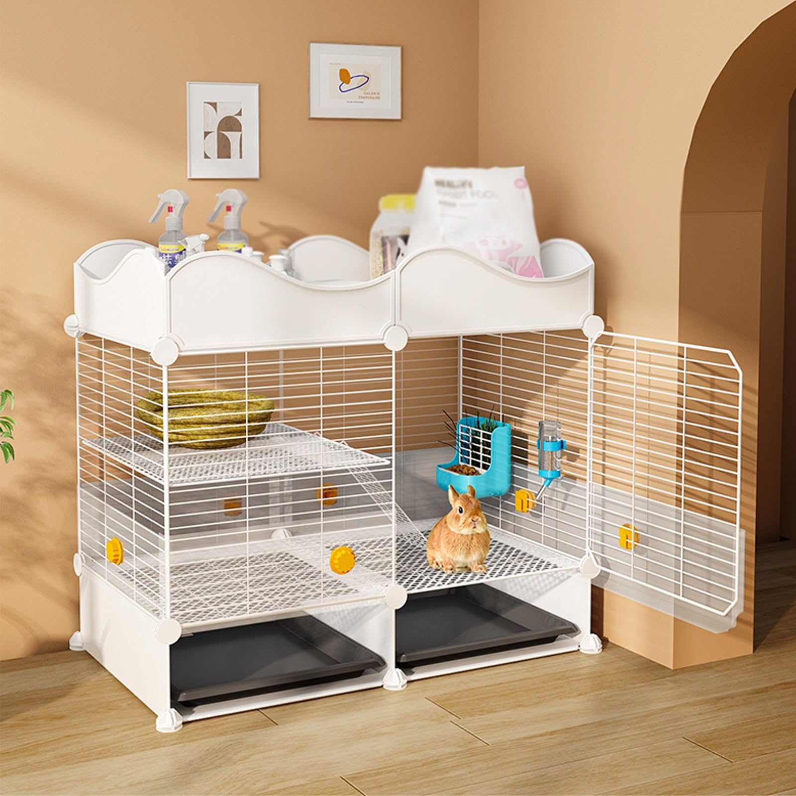 Amazon.co.jp: 兎 ケージ 2階建て小型ウサギケージ 屋内用ウサギ