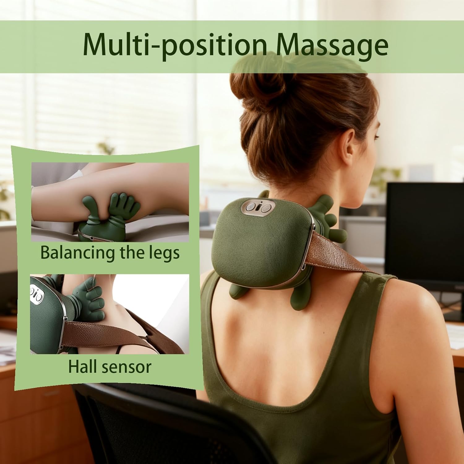 Shoulder and Neck Massager, Bionic Heated Massager, Neck Massager with Fingers, 4D Kneading Massage for Home and Travel