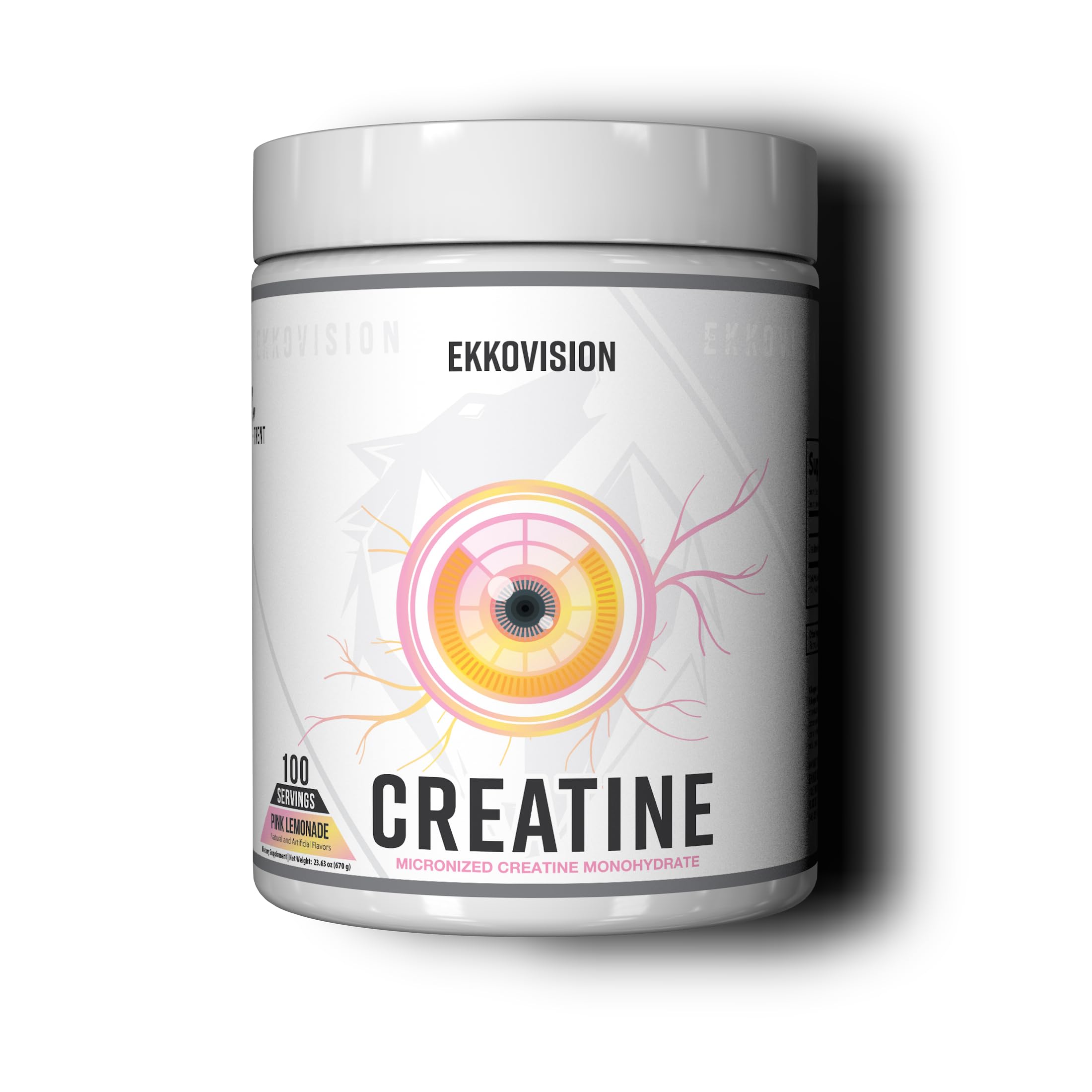 Ekkovision Creatine Monohydrate Powder, Pink Lemonade, 100 Servings Pink Lemonade 100 Servings (Pack of 1)