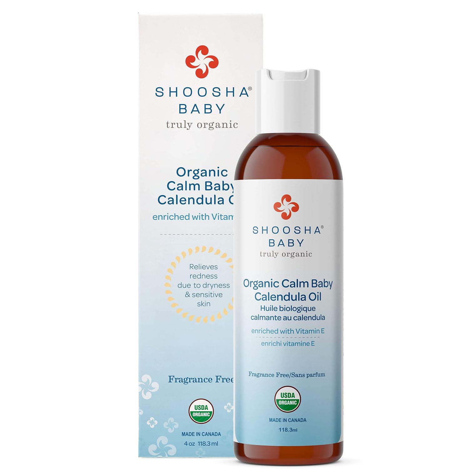 Organic Calendula Oil Fragrance Free, for Babies, Real Calendula Oil, Calendula Massage Oil Moisturizer, Hypoallergenic, Gluten-Free, 100% Biodegradable - Shoosha : Baby