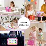 PRITOM 10 inch Kids Tablets, Android 15 Tablet with Lanyard 32GB, Five-Core, HD IPS Display, WiFi, Dual Camera, Toddler Tablet for Kids Age (Pink)