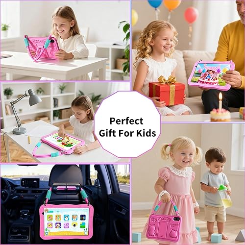 Miniatura 7 de NEWISION Tablet de 10 pulgadas para niños, Android 15 Tablet educativa con cordón, almacenamiento de 32 GB, pantalla HD IPS, WiFi, cámara dual,