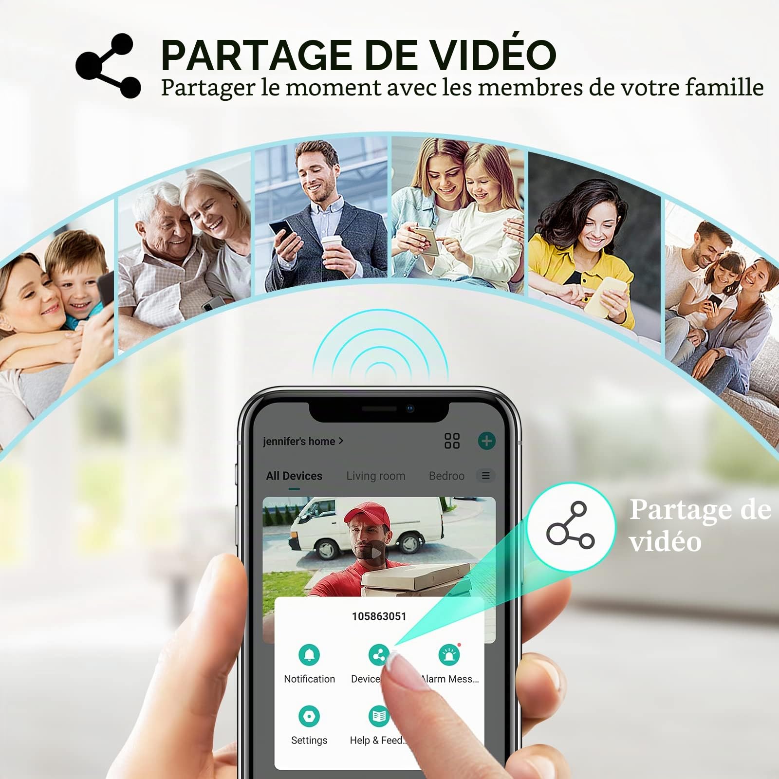 XTU Sonnette sans Fil avec Caméra, Sonnette Vidéo WiFi avec Caméra et Carillon, 2K HD, Détection Humaine PIR, Audio Bidirectionnel, Carte SD et Stockage dans Le Nuage,IP66 Étanche