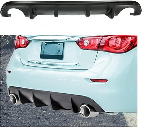 KUAFU Difusor trasero compatible con Infiniti Q50 2014-2017, difusor de parachoques trasero, cubierta de labio, kit divisor de alerón de plástico